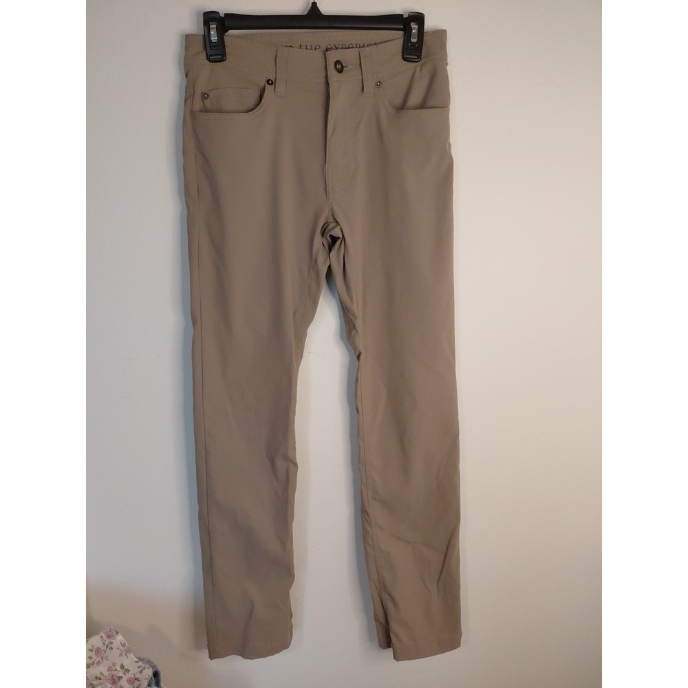 Prana Pants Mens 28 Slim Brown Stretch Belted Outdoor Hiking Climbing Cargo - Picture 1 of 5